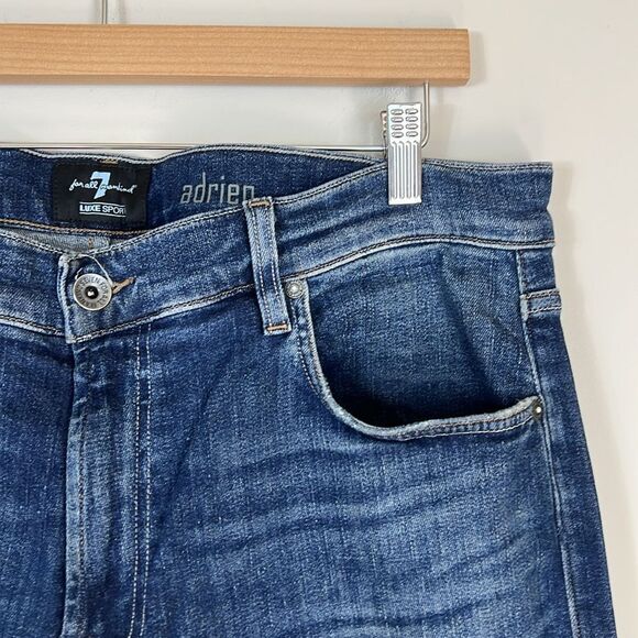 7 For All Mankind Jeans Mens 36 Slim Fit Adrien Stretch Dark Wash Straight - Picture 2 of 7
